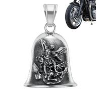 Timbre Guardián De Motocicleta - Acero Titanio | Angel Beļl Con Construcción Duradera, Amuleto De Protección Para Conductores, Regalo De Seguridad Vial, Llavero Colgante | Campana De Motociclista Para