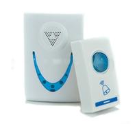 Timbre inalámbrico con 32 melodías y control remoto, funcionamiento de rango, botón pulsador impermeable con luz visual, altavoz dual sonido claro, adecuado para el hogar, oficina o uso comercial de