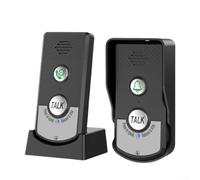 Timbre inalámbrico con alcance de 1000 m, intercomunicador de audio de 2 vías, unidad exterior impermeable, batería de 2 K mAh para el hogar, villa, apartamento de hasta 8 pisos (negro)