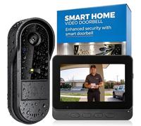 Timbre Inalámbrico con Cámara 1080P, Pantalla IPS de 4,3 Pulgadas, Timbre Inalámbrico Exterior Impermeable IP65, Audio Bidireccional, Visión Nocturna, Video Portero Automatico Alimentado por Batería