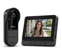 Timbre Inalámbrico con Cámara 1080P, Pantalla IPS de 4,3 Pulgadas, Timbre Inalámbrico Exterior Impermeable IP65, Audio Bidireccional, Visión Nocturna, Video Portero Automatico Alimentado por Batería