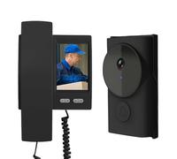 Timbre Inalámbrico con Cámara 1080P Videoportero Inalámbrico con Pantalla IPS 3.5 IP44, No Requiere WiFi Videoportero Retro Visión Nocturna Volumen Infrarrojo Visión Muy Fuerte: 35° Timbre - Beber