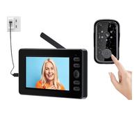 Timbre inalámbrico con cámara con pantalla de 4,3 pulgadas, videoportero, exterior, impermeable, intercomunicador inalámbrico con WiFi intercomunicador bidireccional, visión nocturna, pulsando durante