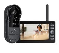 Timbre Inalámbrico con Cámara Exterior Impermeable Videoportero 1080P con Pantalla IPS de 4,3" Audio y Grabación Duales, Interfono Video Conexión Bluetooth sin WiFi ni App, Portero Video para Casa