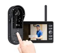 Timbre inalámbrico con Cámara y Pantalla de 4,3 Pulgadas,Videoportero Exterior Impermeable,Visión Nocturna,Ángulo de Visión de 170°,Batería de 1800mAh,Activación Bidireccional,Sin WiFi ni Suscripción