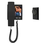 Timbre Inalámbrico con Cámara y Pantalla Videoportero Inalámbrico para Comunicación Bidireccional Timbre con Video sin App, Visión Nocturna, Interconexión Bluetooth 2,4G, No Requiere WiFi (Negro)