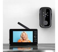 Timbre inalámbrico con video con pantalla de 4.3 pulgadas, cámara 1080P, gran angular de 170°, noche, intercomunicador bidireccional, batería de 4000 mAh, no requiere suscripción para seguridad en el