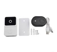 Timbre inalámbrico con video WiFi con audio bidireccional y alertas de teléfono para sistema de seguridad compatible con Ring Intercom (blanco)