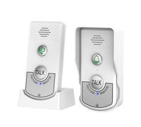 Timbre inalámbrico de largo alcance de 1000 m con conversación bidireccional, unidad exterior impermeable, batería integrada de 2000 mAh para el hogar, villa, apartamento, negro o blanco (blanco)