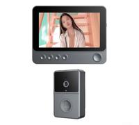 Timbre inalámbrico de video con cámara, pantalla IPS de 4.3 pulgadas para exteriores con visión gran angular de 170°, timbre de visión impermeable IP65