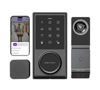 Timbre inalámbrico de video con juego de bloqueo inteligente, incluye timbre, cámaras duales, 5 MP 3K QHD, pantalla de 2 pulgadas y eMMC de 32 GB, detección de movimiento y alerta en tiempo real
