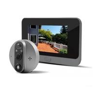 Timbre inalámbrico de video con lente ancha de 166°, detección humana AI y conversación bidireccional, para cámara inteligente de mirilla para seguridad del hogar, 1080P para visión nocturna, carcasa