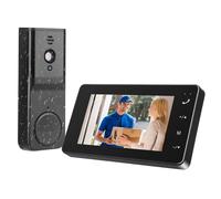 Timbre Inalámbrico Exterior Impermeable 1080P, IPS de 4.3 Timbre con Camara Exterior, IP65 Impermeable, Llamada Bidireccional, Visión Nocturna, Videoportero 80°, Timbres para Casa, No Requiere WiFi