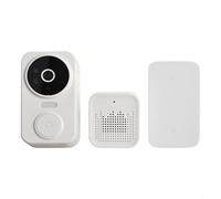 Timbre inalámbrico inteligente de video con intercomunicador de audio bidireccional, soporta 2 4G para WiFi, monitoreo remoto y comunicación a través de la aplicación de teléfono móvil (blanco)