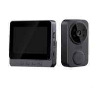 Timbre inalámbrico inteligente de video con pantalla, pantalla de 4.3 pulgadas, conversación bidireccional, para visión nocturna, intercomunicador de seguridad, soporta tarjeta de hasta 256 GB