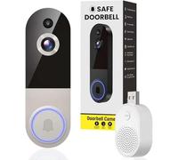 Timbre inalámbrico inteligente: detección humana con inteligencia artificial, audio bidireccional, resistente a la intemperie, seguridad para el hogar