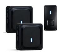 Timbre inalámbrico, juego de timbre inalámbrico para puerta de casa, timbre portátil con 2 receptores y 1 transmisor, timbre con batería, alcance de 150 m, timbre para puerta para casa, casa de