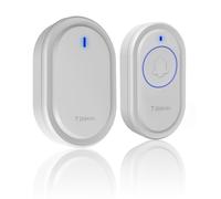 Timbre Inalámbrico, Mini Timbre 500ft Rango 0-110dB Mute Mode 39 timbres 5 Niveles de Ajuste del Volumen y Timbre con Luz LED, Fácil de Instalar en la Oficina, Hotel, Casa, Villa, App