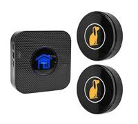 Timbre inalámbrico para entrenar perros con volumen ajustable y variedad de tonos de llamada para indicar cuando las mascotas necesitan salir (1 receptor + 2 botones)