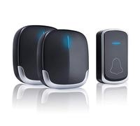 Timbre Inalámbrico para Puerta - 300m Timbre Inalámbrico Exterior Impermeable con Indicador LED, 58 Melodías, 4 Volumen Ajustable para Puerta Casa Oficina Hotel Casa y Más