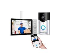 Timbre Inalámbrico SH054 con Pantalla de 5 Pulgadas, 4 MP, 1440p, WIFI, Videoportero con Gran Angular de 120 Grados y Cámara con Visor Visual.
