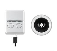 Timbre inalámbrico tipo C, volumen ajustable 30 tonos musicales, timbre inalámbrico DC 5V RF433 MHz receptor de control remoto timbre inteligente (control remoto negro)