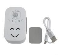 Timbre inteligente, sensor de movimiento blanco, timbre de bienvenida, vista de 120 grados, saludo grabable, reproducción automática, infrarrojos, para entrada de oficina de tienda