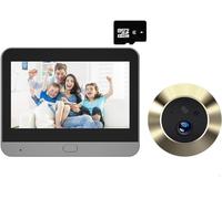 Timbre Inteligente, Timbre, Tuya Smart 1080P Mini Mirilla Digital Visor de Ojos WiFi inalámbrico Infrarrojo PIR Detección de Movimiento Timbre Cámara de Puerta Alexa Google, Alexa Door CAM 1