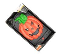 Timbre Luminoso de Halloween Calavera Terror Puerta Entrada Naranja | Plástico, Portátil para Puertas y Paredes, Pilas Aaa No Incluidas, para Anfitriones y Bromistas
