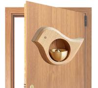 Timbre magnético de madera - Chimes - Pájaro magnético - Timbre de puerta con elementos de latón, elegante puerta de madera - Alarma, 7,5 cm timbre magnético duradero | Notificación sobre el