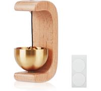 Timbre Magnético De Madera con Campana De Latón Para Abrir Puertas, Timbre Inalámbrico Autoadhesivo Para Pared, CafeteríA, Tienda, Armario, Nevera, Decoración