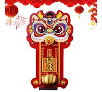 Timbre magnético para puerta - Decoración de madera de león para Año Nuevo Chino, Timbre para apertura de puerta - Para oficina, tienda, casa, entrada, aula, dormitorio de garaje, frontal interior y