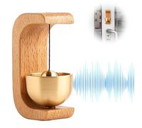 Timbre Puerta Magnético, 72 mm x 26 mm Timbre Frontal para Entrada Dorado, Anillo Crujiente y Dulce, Timbre de Madera de Haya, Adecuado para Puerta de Entrada