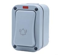 Timbre resistente a la intemperie Interruptor de botón gris al aire libre para unidad montada en superficie con indicador LED iluminado para almacén entrada de patio IP66 impermeable a prueba de polvo