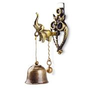 Timbre Retro Decoración de patio estilo timbre, caballo, elefante, campana metal, adornos colgantes pared, carillón viento animal(Color 02)