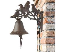 Timbre rústico para puerta, timbre de pájaro rústico, de hierro fundido, montado en la pared, anillo de campanas decorativo, decoración de puerta de timbre vintage, fácil instalación
