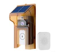 Timbre solar inalámbrico, carga solar con cubierta impermeable, intercomunicador bidireccional, cámara de seguridad inalámbrica para visión nocturna (con timbre)