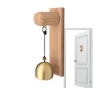 Timbre Tradicional de Madera con Cascabel de latón | Timbre de Puerta Colgante Autoadhesivo para Tienda, hogar u Oficina | Alerta de Sonido instantánea para Puertas de, y Coche