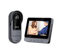 Timbres con Vídeo Timbre Inalámbrico con Cámara,1080P HD Visión Nocturna Intercomunicador, 70° Gran Angular,No Requiere WiFi,IP65 Impermeable,Pantalla IPS de 4,3 Pulgadas