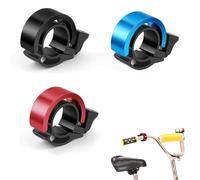 Timbres de bicicleta 3 unidades negro rojo azul, campana discreta para manillar 22-24 mm, timbre potente 100dB, aluminio resistente, ideal para MTB y bicicletas urbanas