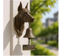 Timbres de puerta de bienvenida para perro, serie de campanas de puerta de animal único, clásico de hierro fundido, decoración de sabueso, decoración al aire última intervensión, campanas de cena