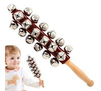Timbres de trineo de mano con mango de madera para la educación de los niños, juego de 25 piezas para aprender música, percusión y materiales educativos