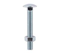 TIMco 12220CB - Perno De Porte Con Bzp Tuerca Hexagonal - Plata