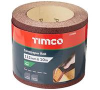 TIMCO 231004 - Rollo de papel de lija (grano 60, 115 mm x 10 m), color rojo