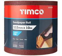 TIMCO 231210 - Rollo de papel de lija (grano 80, 115 mm x 10 m), color rojo