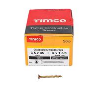 TIMco 35035SOLOC - Pz2 Csk Zyp Pasivado Solo Woodscrew - Amarillo