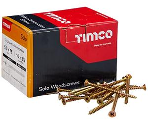 TimCo 50075SOLOC Solo Woodscrew PZ2 CSK-ZYP-Tornillo para Madera, 5.0 x 75, Set de 200 Piezas