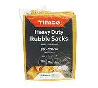 TIMCO Bolsas de escombros de polipropileno resistentes, XXL, resistentes a desgarros, reutilizables, 10 bolsas, 80 x 120 cm