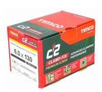 Timco C2 Clamp-Fix Multi-Purpose Premium Avellanado Tornillos de madera de oro 6.0 x 130mm (Caja de 100)