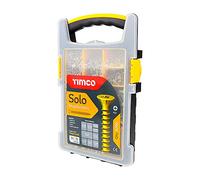 TIMCO Solo Woodscrews - Bandeja mixta - Avellanada - Oro - 1200 tornillos